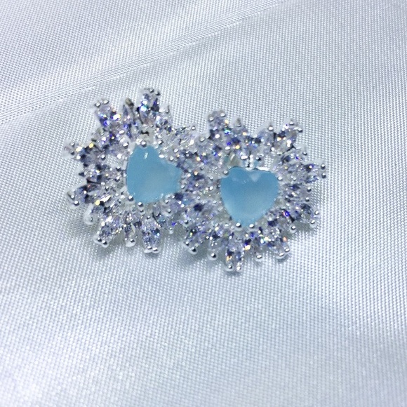 Diamond Sterling Silver Earrings - Picture 4 of 4